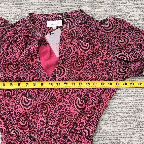 NWT ALC Sari Silk Mini Dress Pink Floral Size 2 Revolve - Picture 10 of 16